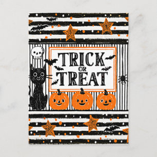 Halloween-Süßes oder Saures Postkarte