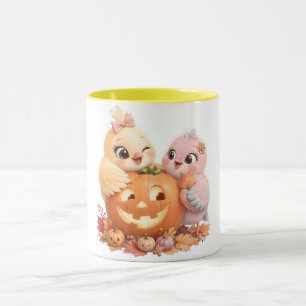 Halloween Süßes Vogel-Duo-Kaffeetasse Tasse