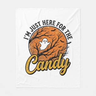 Halloween Süßigkeiten Geist Vintage Vektor Design_ Fleecedecke