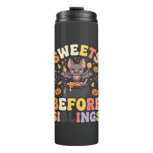 Halloween-Süßigkeiten-Geschwister-Tausch Thermosbecher
