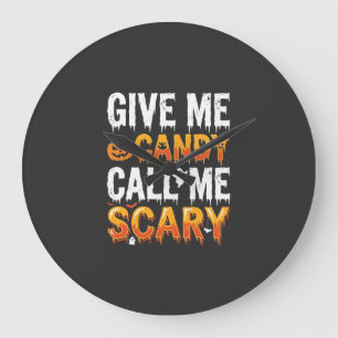 Halloween-Süßigkeiten Grusel-Geister-Design_1 Große Wanduhr