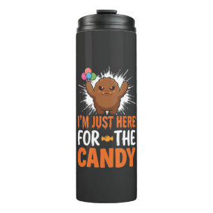 Halloween Süßigkeiten Monster Zitat Design Thermosbecher