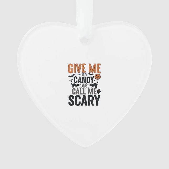 Halloween-Süßigkeiten oder nenne mich gruselig Vin Ornament (Vorderseite)