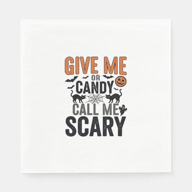 Halloween-Süßigkeiten oder nenne mich gruselig Vin Serviette (Vorderseite)