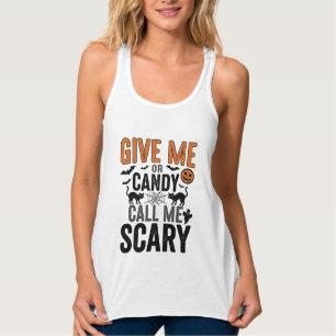 Halloween-Süßigkeiten oder nenne mich gruselig Vin Tank Top
