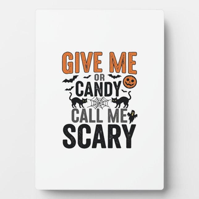 Halloween-Süßigkeiten oder nenne mich gruseliges V Fotoplatte (Vorderseite)