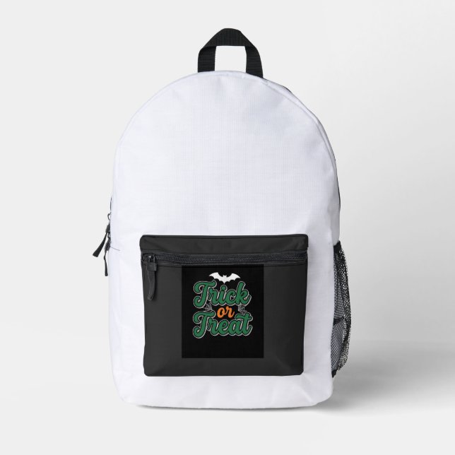 Halloween-Süßigkeiten oder Saures Fledermaus-Webde Bedruckter Rucksack (Vorderseite)