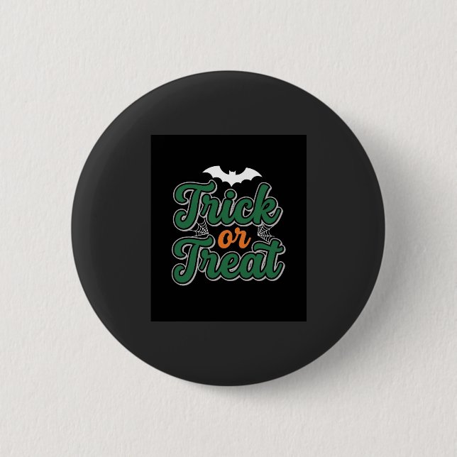 Halloween-Süßigkeiten oder Saures Fledermaus-Webde Button (Vorderseite)