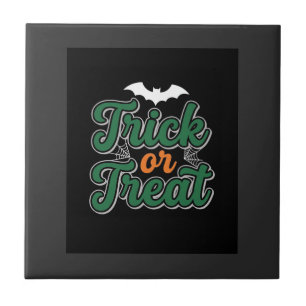 Halloween-Süßigkeiten oder Saures Fledermaus-Webde Fliese