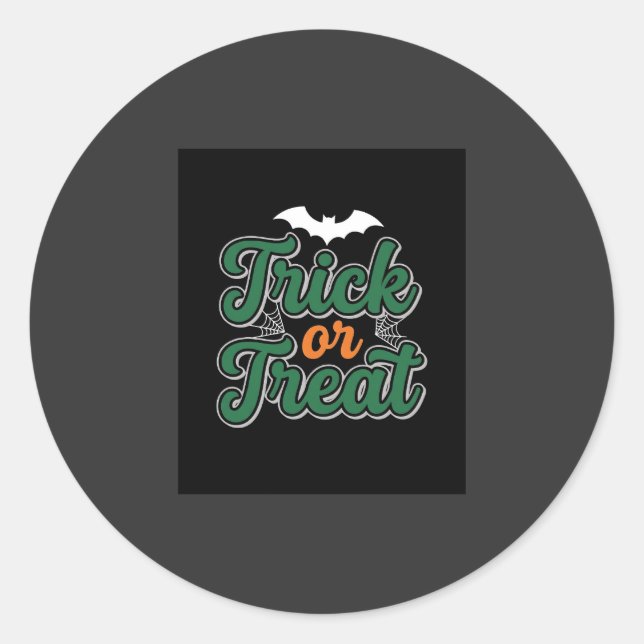 Halloween-Süßigkeiten oder Saures Fledermaus-Webde Runder Aufkleber (Vorderseite)