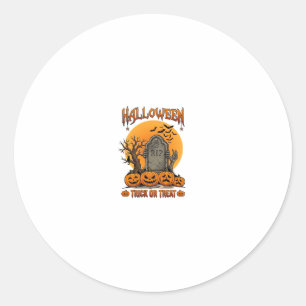 Halloween-Süßigkeiten oder Saures Grabstein Zombie Runder Aufkleber
