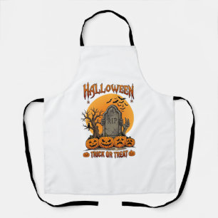 Halloween-Süßigkeiten oder Saures Grabstein Zombie Schürze