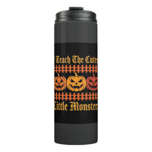 Halloween-Süßigkeiten oder Saures kleine Monster K Thermosbecher
