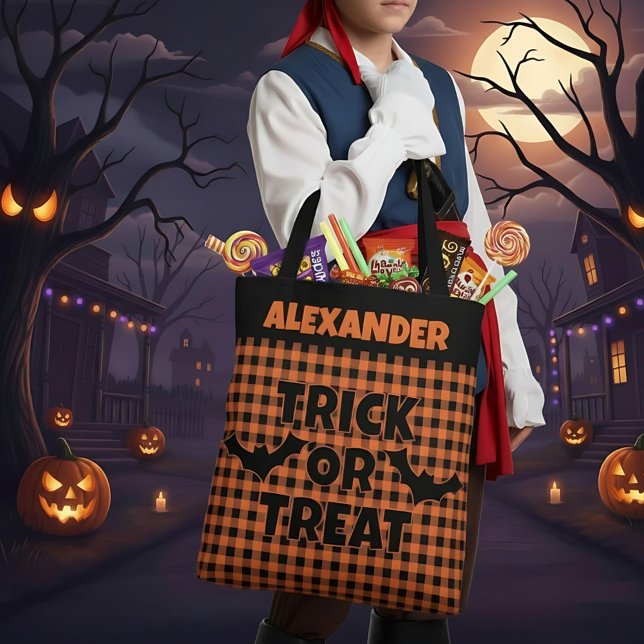 Halloween-Süßigkeiten oder Saures Orange & Black K Tasche (Von Creator hochgeladen)