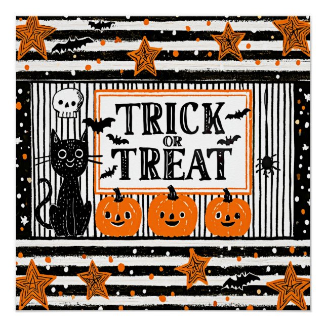 Halloween-Süßigkeiten oder Saures Poster (Vorderseite)