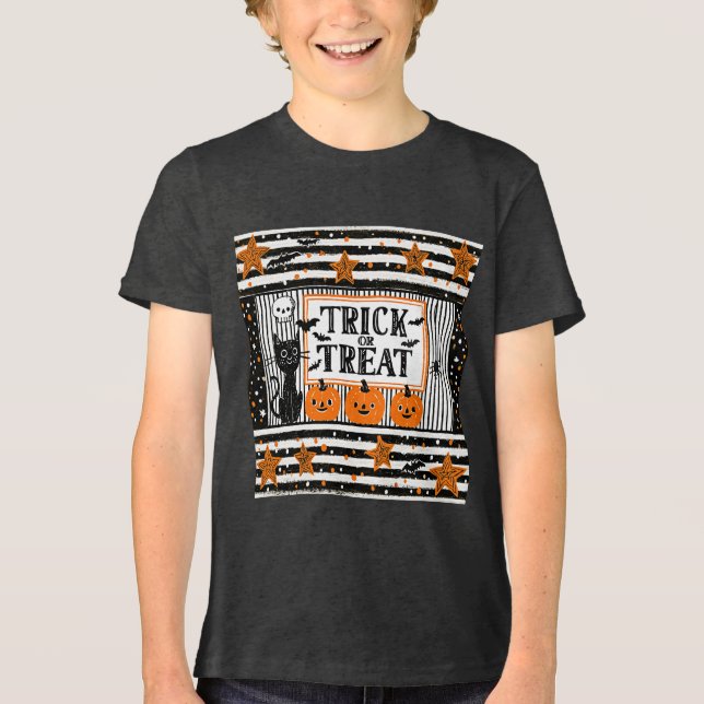 Halloween-Süßigkeiten oder Saures Tri-Blend Shirt (Vorderseite)