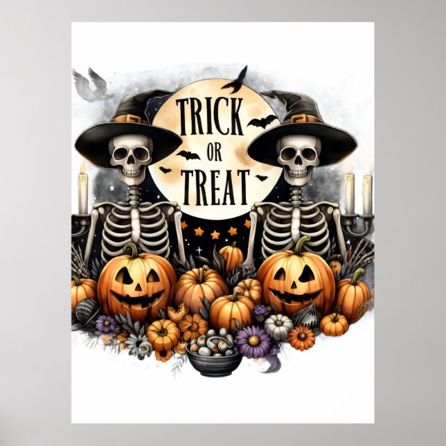 Halloween-Süßigkeiten- oder Saures-Wandposter  Poster (Vorne)