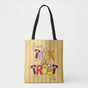 Halloween-Süßigkeiten oder Streich Cute Whimsical Tasche
