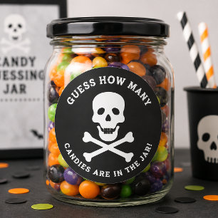 Halloween Süßigkeiten-Rat-Glas Totenkopf-Aufkleber Aufkleber
