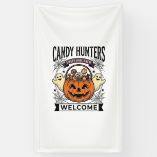 Halloween-Süßigkeiten Sammler Vintage Gravur Kürbi Banner