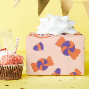 Halloween-Süßigkeiten und Leckereien Nahtloses Des Geschenkpapier