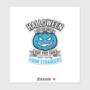 Halloween-Süßigkeiten von Fremden Vintage-Kürbis-D Aufkleber