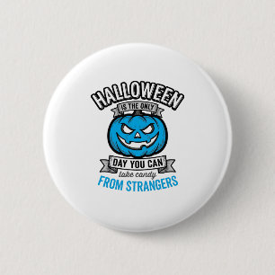 Halloween-Süßigkeiten von Fremden Vintage-Kürbis-D Button