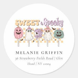 Halloween Sweet and Spooky Ghost Address Labels Runder Aufkleber