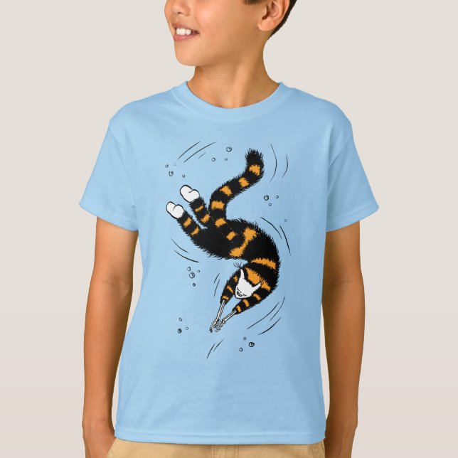 Halloween Swimming Cat Lover T-Shirt (Vorderseite)