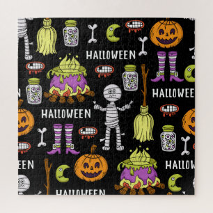 Halloween-Symbole, Vintages nahtloses Thema