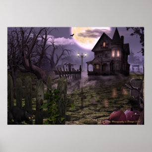 Halloween-Szene 28" x 20" Plakat