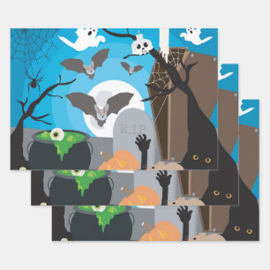 Halloween Szene Geschenkpapier Set
