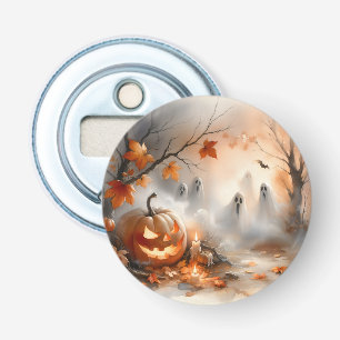 Halloween-Szene mit Kürbis und Geistern Flaschenöffner