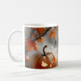 Halloween-Szene mit Kürbis und Geistern Kaffeetasse