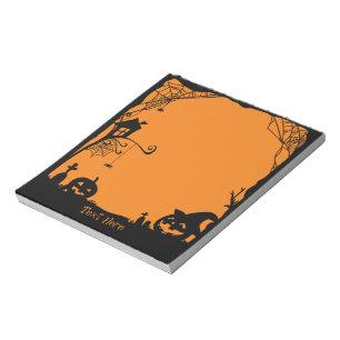 Halloween-Szene Schwarz Orange Post-it-Notizen Notizblock