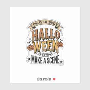 Halloween-Szene-Shirt Vintage-Gravur Kürbis De Aufkleber