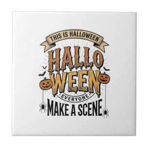 Halloween-Szene-Shirt Vintage-Gravur Kürbis De Fliese