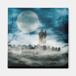 Halloween-Szene. Spuk Haus. Magnet