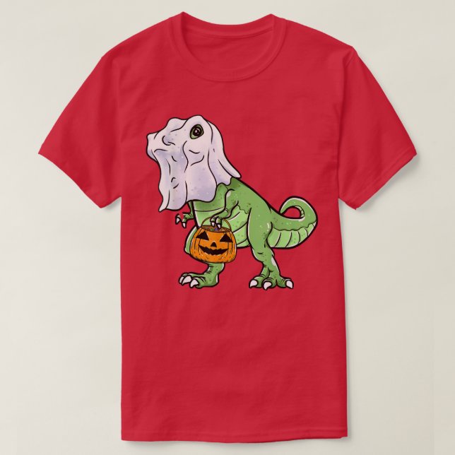 Halloween T Rex Dinosaur Ghost Trick oder Treat fo T-Shirt (Design vorne)