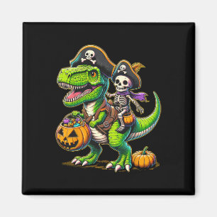 Halloween T Rex Dinosaur Pirate Boys Trick T Magnet