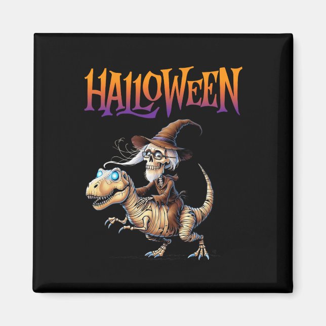 Halloween T-rex Skeleton Ride Magnet (Vorne)
