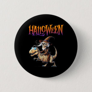 Halloween T-Rex Skelett-Fahrt  Button