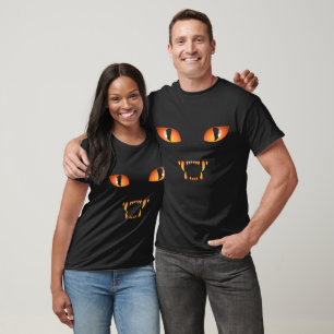Halloween T - Shirt Black Tall Halloween Cat Shirt