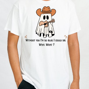 Halloween-T - Shirt - Cowboy Ghost Guitar