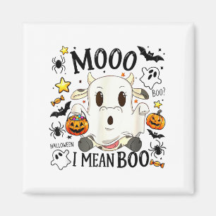 Halloween T-Shirt Funny Moo I Gemein Boo Niedliche Magnet