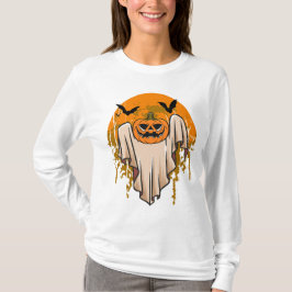 Halloween-T - Shirt mit schwarzen Fledermäusen und