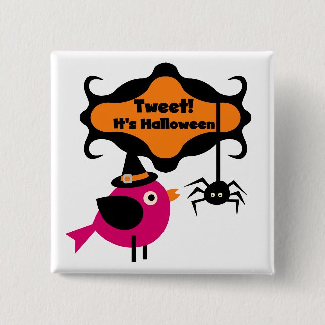Halloween-T - Shirt und -Geschenke getweetet Button (Vorderseite)