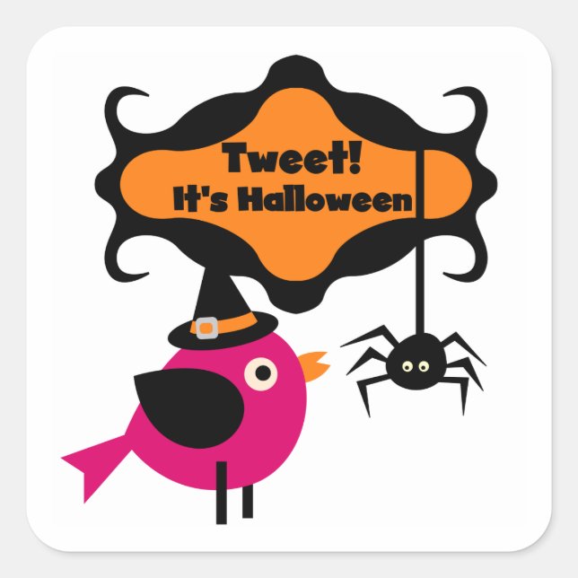 Halloween-T - Shirt und -Geschenke getweetet Quadratischer Aufkleber (Vorderseite)