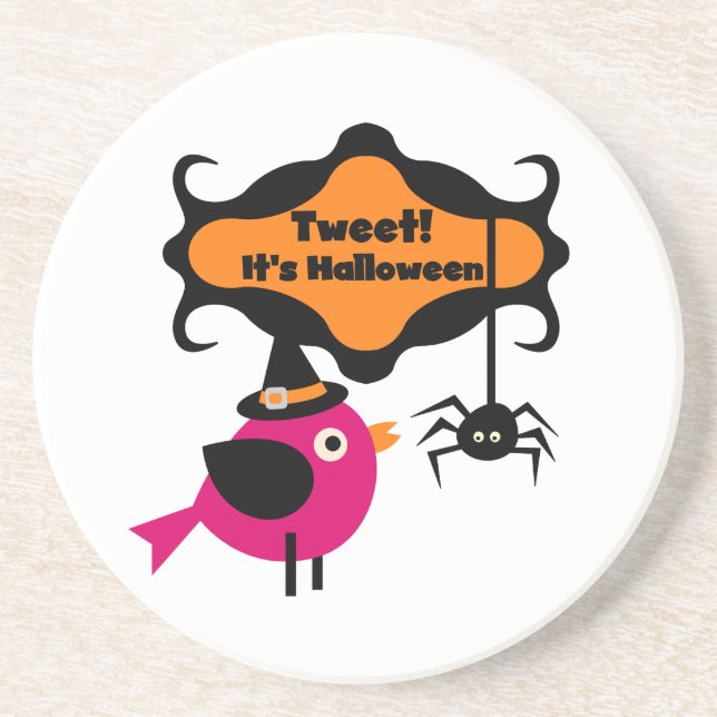 Halloween-T - Shirt und -Geschenke getweetet Sandstein Untersetzer (Vorne)