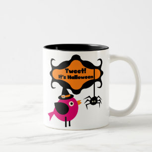 Halloween-T - Shirt und -Geschenke getweetet Zweifarbige Tasse